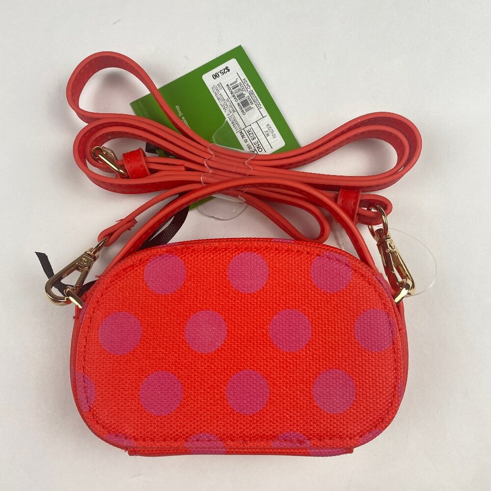 Kate Spade New York Purse Polka Dot Mini Crossbody Bag Pink Red - Picture 2 of 14